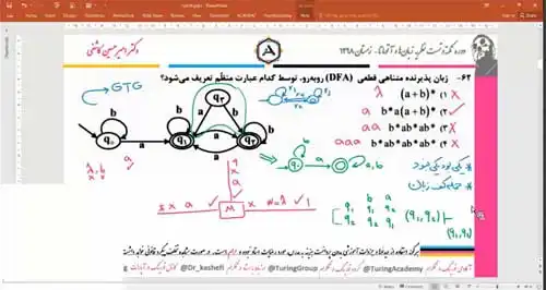 حل سوالات نظریه زبان کنکور ارشد کامپیوتر 98