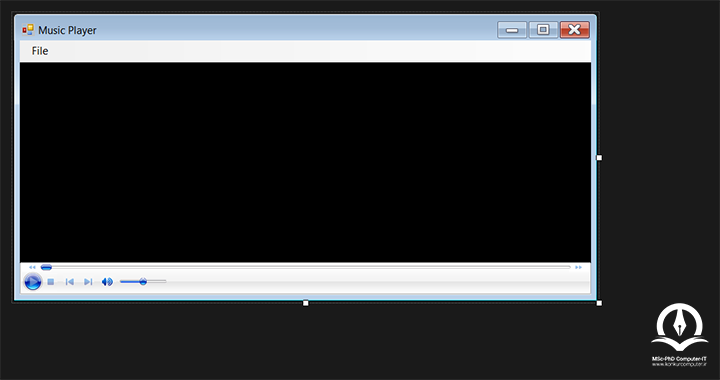 در این تصویر پنجره کنترل Windows Media Player نمایش داده شده است که قابلیت Drag دارد