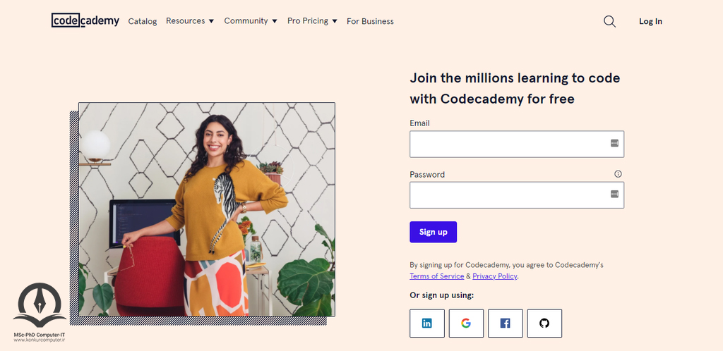 Codecademy صفحه اصلی وبسایت