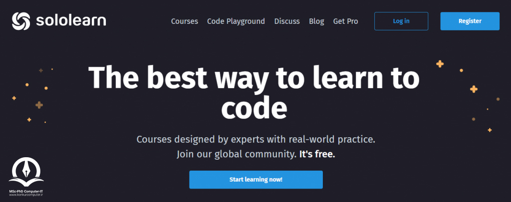 Sololearn صفحه اصلی وبسایت
