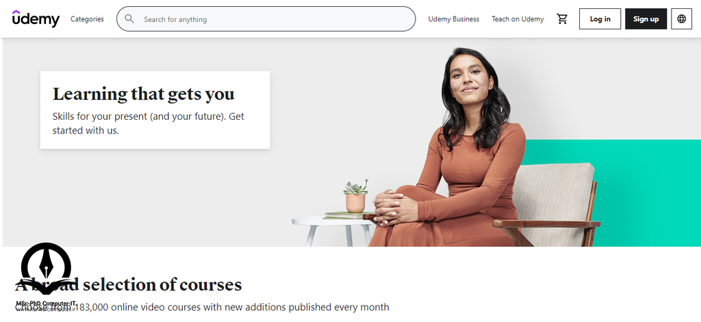 Udemy صفحه اصلی وبسایت