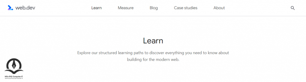Web.dev صفحه اصلی وبسایت