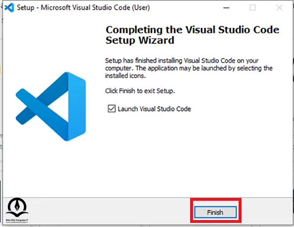 پایان نصب ویژوال استودیو کد