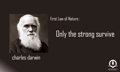 در این تصویر نقل‌قولی از چارلس داروین است.