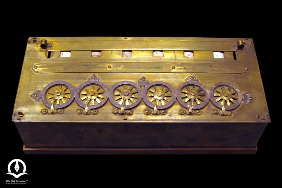 تصویری از ماشین حساب پاسکال اختراع بلیز پاسکالین