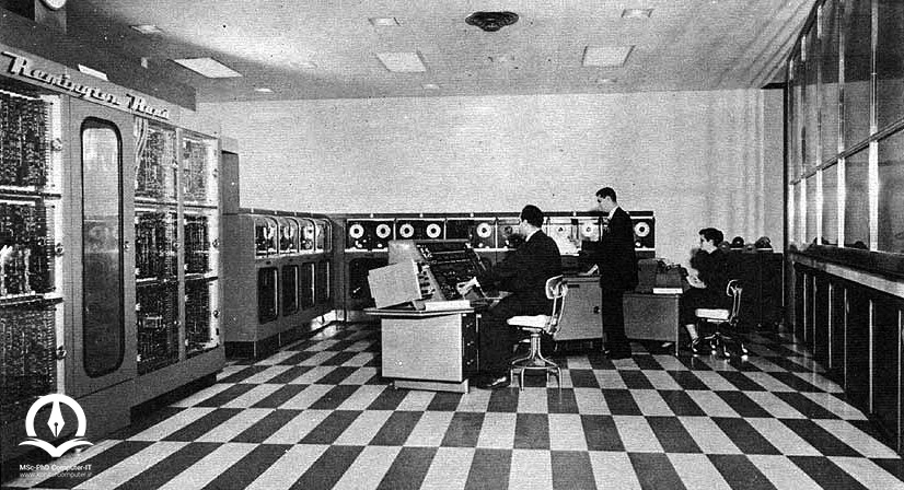 تصویر کامپیوتر اتوماتیک UNIVAC I در شرکت بیمه زندگی