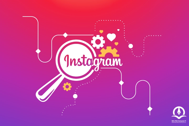 در این تصویر کلمه Instagram زیر ذره بین نمایش داده شده است