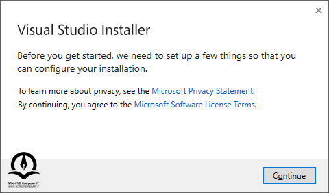 شروع نصب Visual Studio