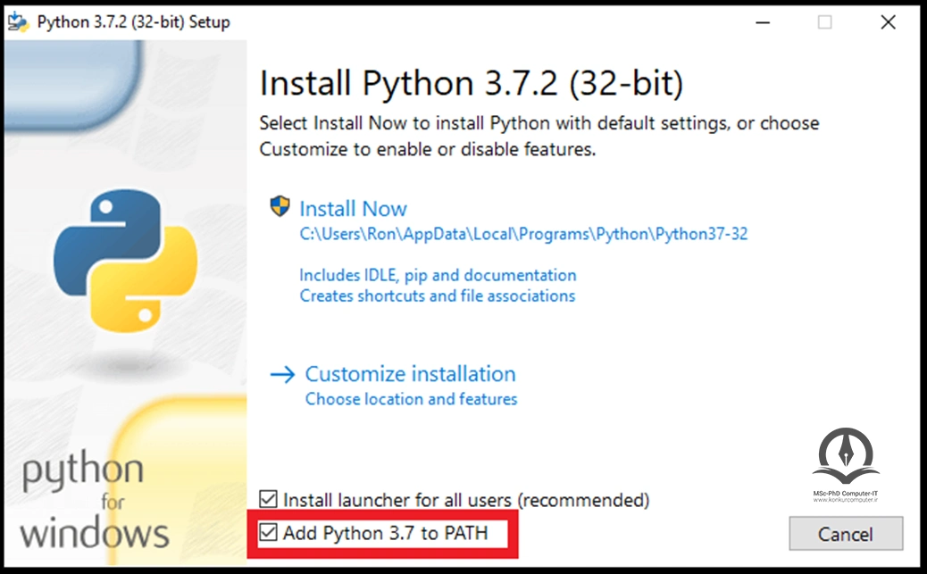 نصب پایتون برروی سیستم عامل ویندوز