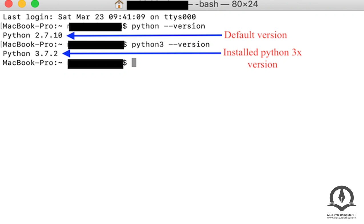 نحوه اطلاع از نسخه ی پایتون نصب شده روی سیستم عامل مک