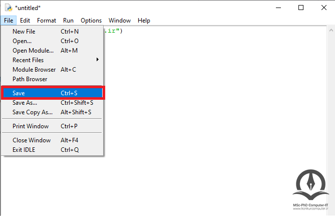 ذخیره کردن فایل پایتون