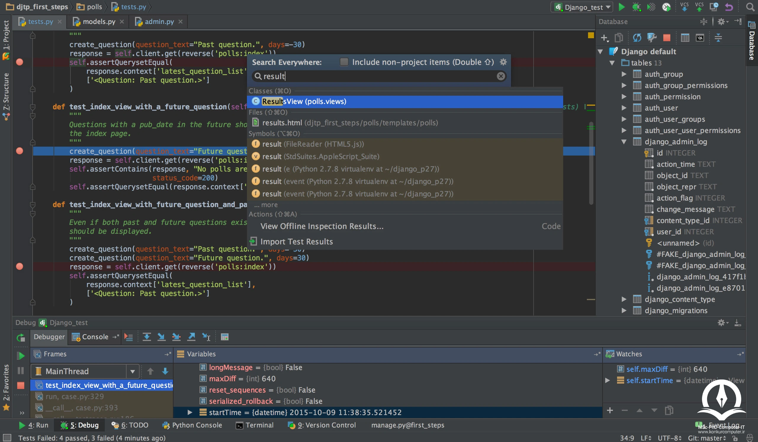 تصویری از محیط توسعه PyCharm که محصول شرکت JetBrains و برای توسعه برنامه هایی به زبان پایتون است