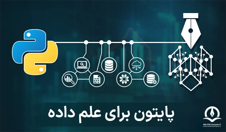 این تصویر بیانگر مفهوم کاربرد پایتون در علم داده است