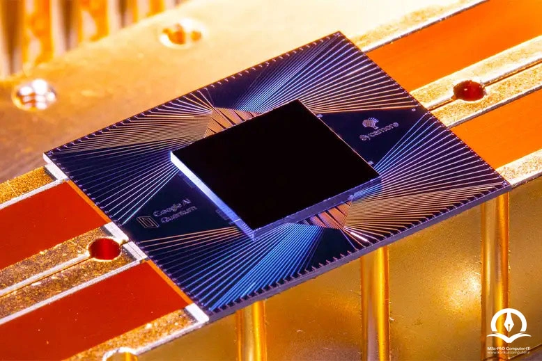 در این تصویر پردازنده Sycamore متعلق به شرکت گوگل نشان داده شده است.