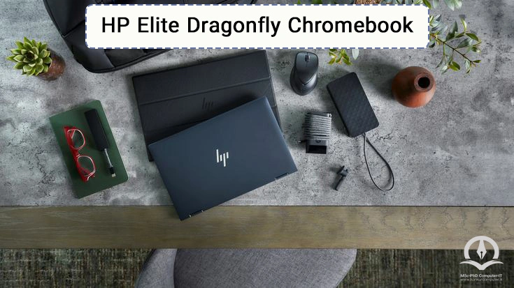 این تصویر لپ تاپ HP Elite Dragonfly Chromebook است.